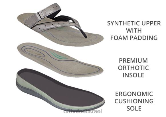נשים סנדלים Orthofeet גאיה 444FP25 נֶתֶך בְּדִיל וְעוֹפֶרֶת