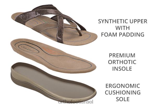 נשים סנדלים Orthofeet קליאו 444FP29 חום