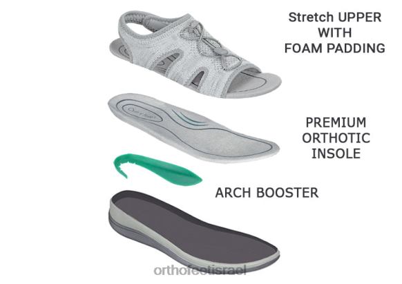 נשים סנדלים Orthofeet מאווי 444FP34 אפור
