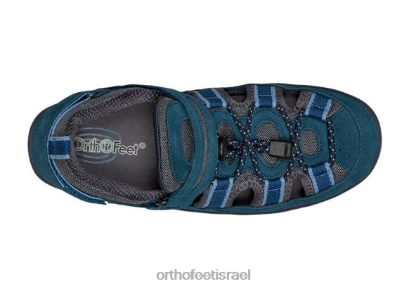 נשים סנדלים Orthofeet רצועת עקב נאפולי 444FP35 כְּחוֹל