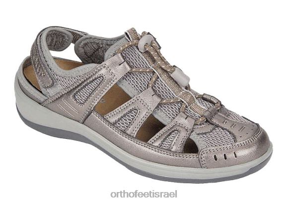 נשים סנדלים Orthofeet רצועת עקב ורונה 444FP36 נֶתֶך בְּדִיל וְעוֹפֶרֶת