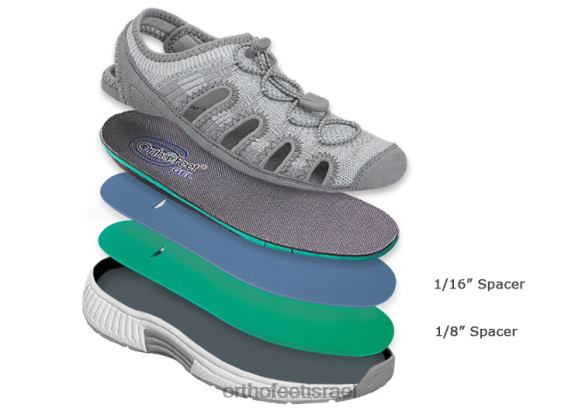 נשים סנדלים Orthofeet סריג מתיחה לגונה 444FP39 אפור