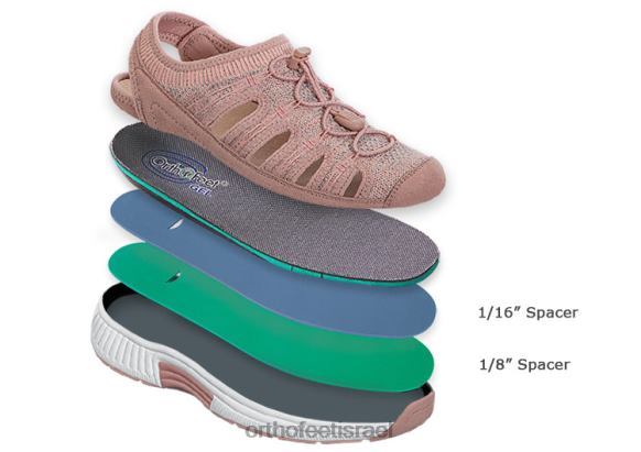נשים סנדלים Orthofeet סריג מתיחה לגונה 444FP40 אפרסק