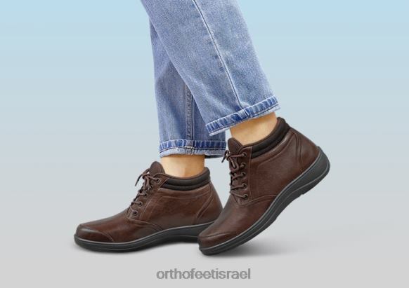 נשים מגפיים Orthofeet מילאנו 444FP77 חום כהה