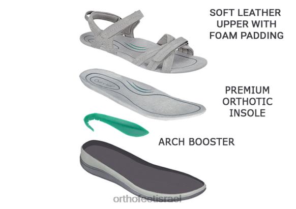 נשים סנדלים Orthofeet הידרה 444FP7 אפור