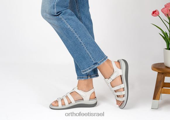 נשים סנדלים Orthofeet אמלפי 444FP8 לבן נחש
