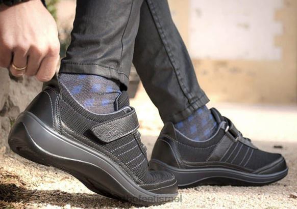 נשים נעלי קז'ואל Orthofeet סריג מתיחה רוח 444FP95 שָׁחוֹר