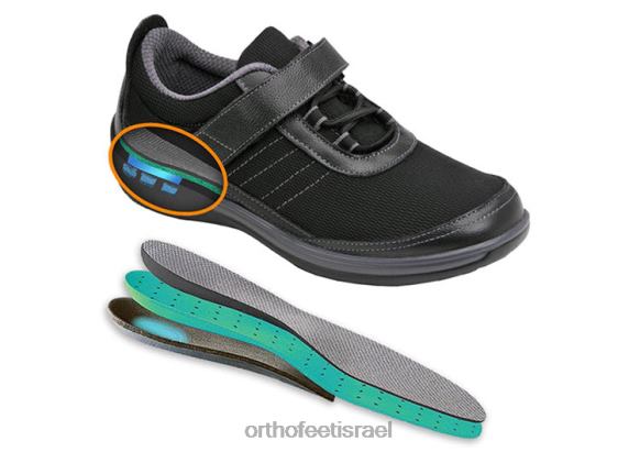 נשים נעלי קז'ואל Orthofeet סריג מתיחה רוח 444FP95 שָׁחוֹר