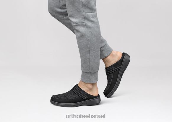 גברים נעלי בית Orthofeet סריג מתיחה של hudson 444FP177 שָׁחוֹר