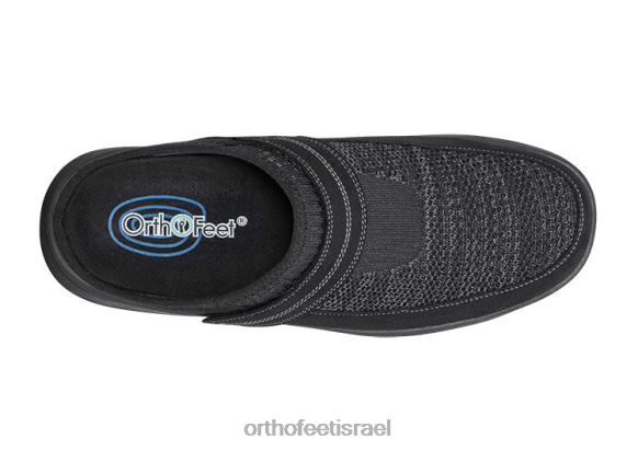 גברים נעלי בית Orthofeet סריג מתיחה של hudson 444FP177 שָׁחוֹר
