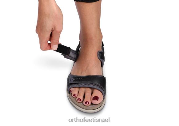 נשים סנדלים Orthofeet רצועה דו כיוונית של malibu 444FP16 שָׁחוֹר