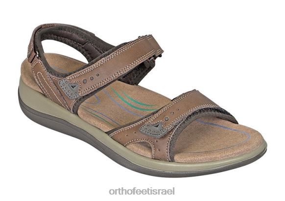 נשים סנדלים Orthofeet רצועה דו כיוונית של malibu 444FP19 חום