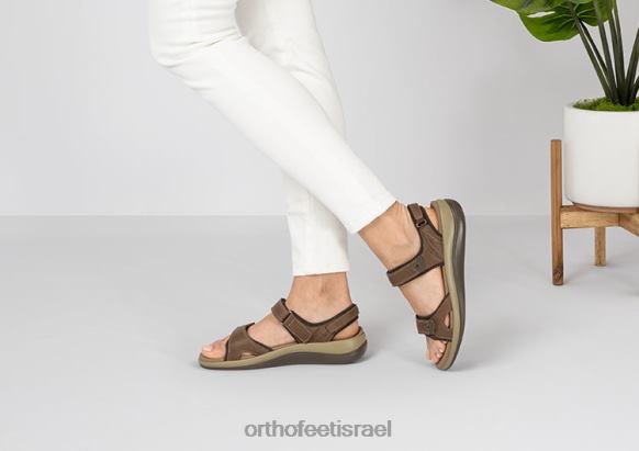 נשים סנדלים Orthofeet רצועה דו כיוונית של malibu 444FP19 חום