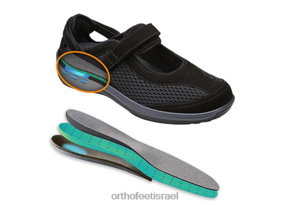 נשים נעלי קז'ואל Orthofeet רצועת עקב sanibel 444FP107 שָׁחוֹר