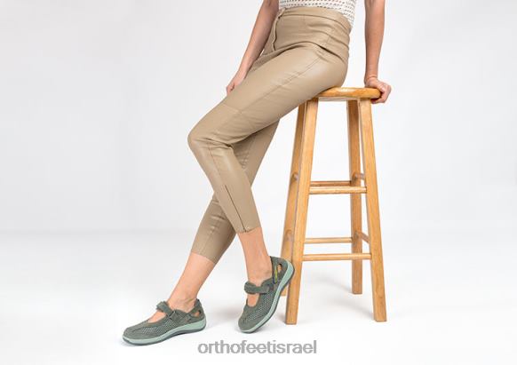 נשים נעלי קז'ואל Orthofeet רצועת עקב sanibel 444FP108 אפור זית