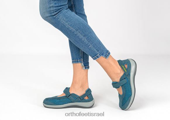 נשים נעלי קז'ואל Orthofeet רצועת עקב sanibel 444FP109 כְּחוֹל