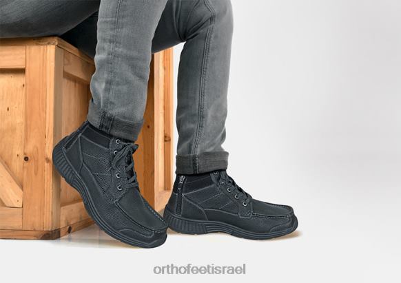 גברים מגפיים Orthofeet ריינג'ר zip 444FP155 שָׁחוֹר