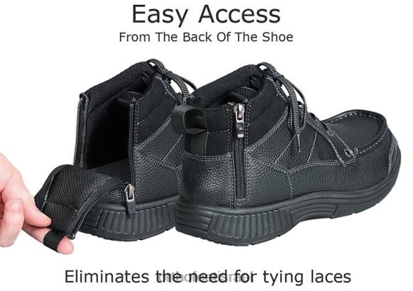 גברים מגפיים Orthofeet ריינג'ר zip 444FP155 שָׁחוֹר